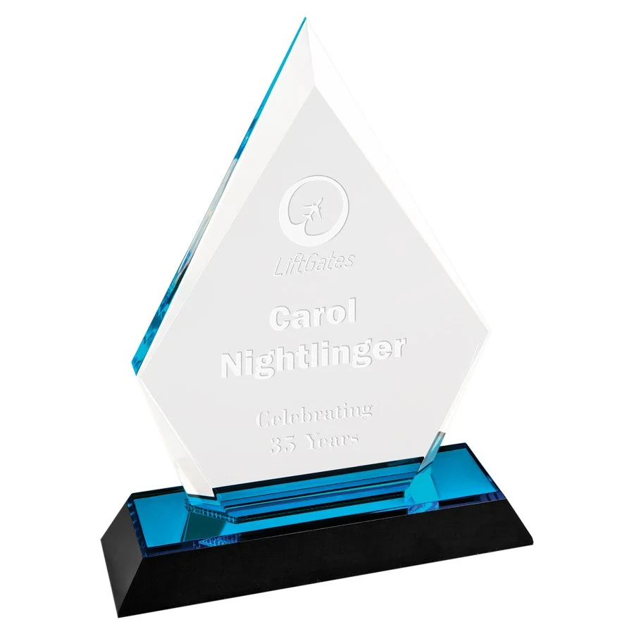 5" x 7" Blue Arrow Point Impress Acrylic Award 1