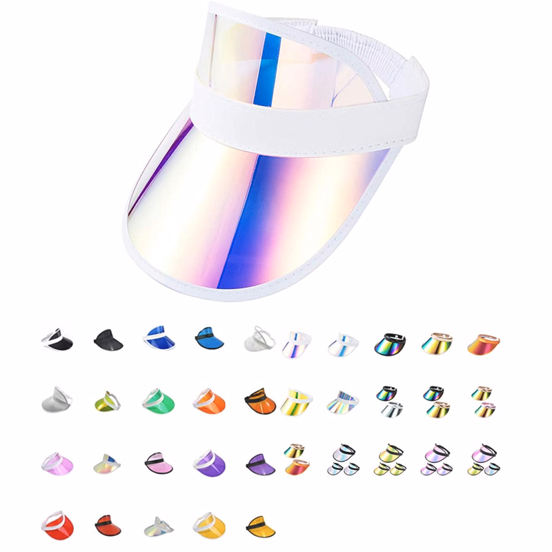 Clear Colored Plastic Sun Visor Hat