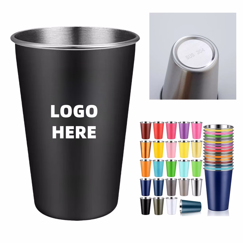 16 Oz Stainless Steel Reusable Pint Cup
