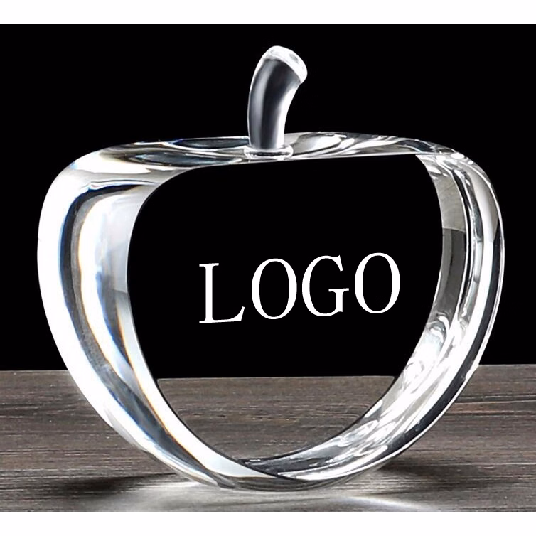 Personalized Crystal Apple Award for Teachers
