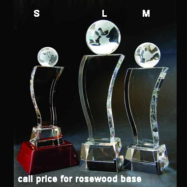 Crystal Globe Trophy (optional: Rosewood Base) 1