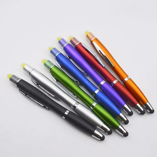 Curvaceous Metallic Stylus Highlighter Pen
