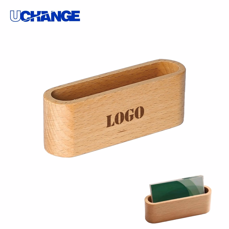 Wood Desktop Business Card Display Box