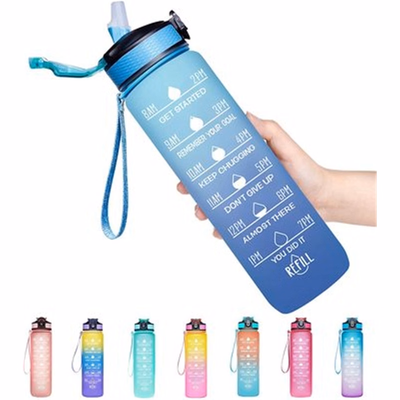 Sport Drinking Water Bottle With Time Marker