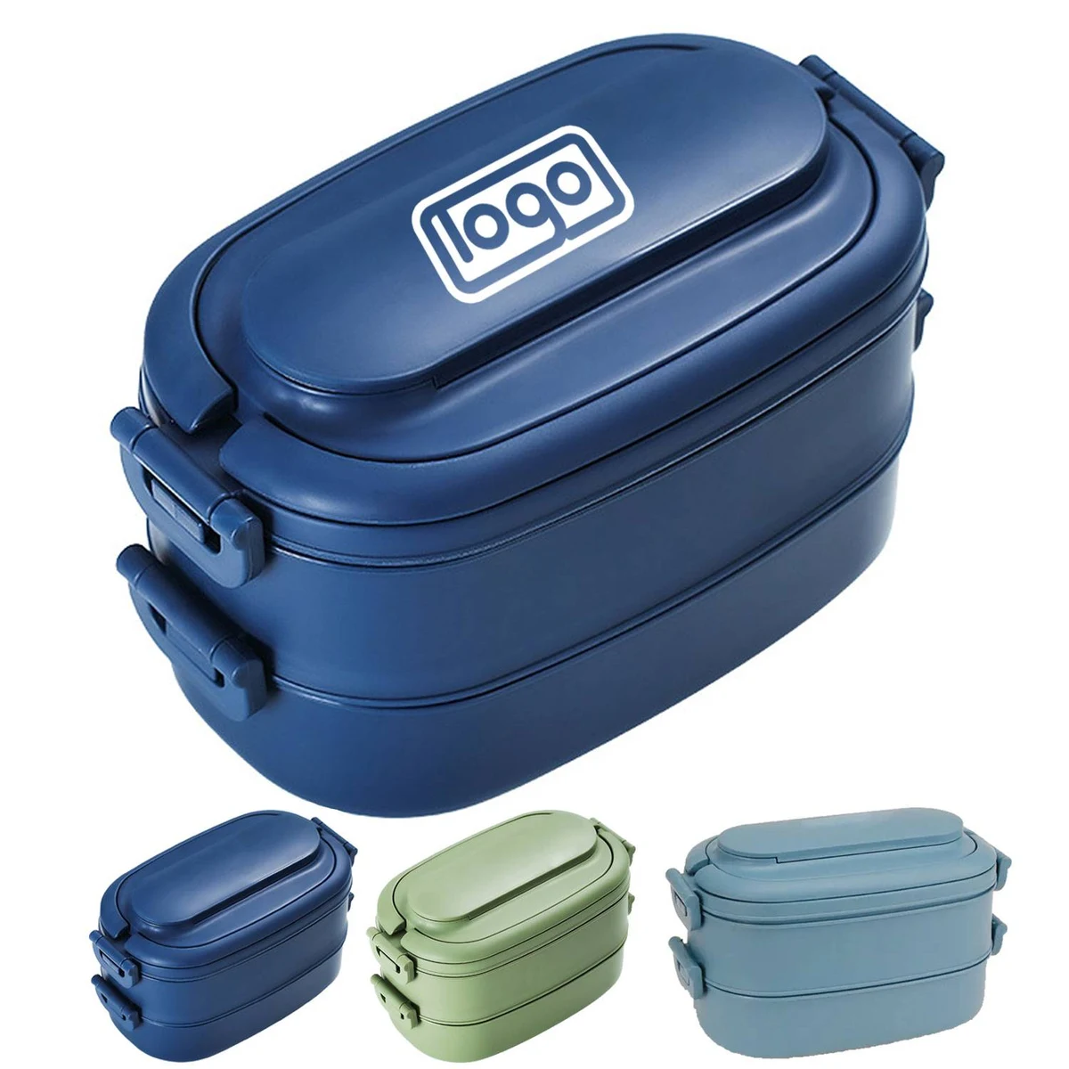 2 Layer Food Grade PP Lunch Box w/ Cutlery 1