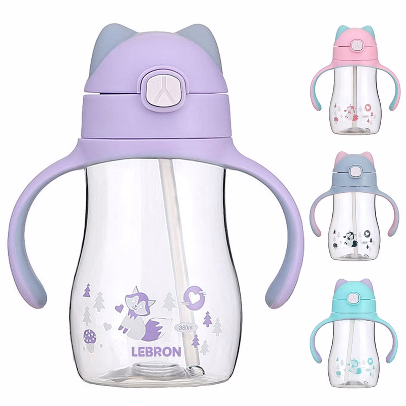 13oz Portable Leak-Proof Safe Toddler Silicone Straw Cup