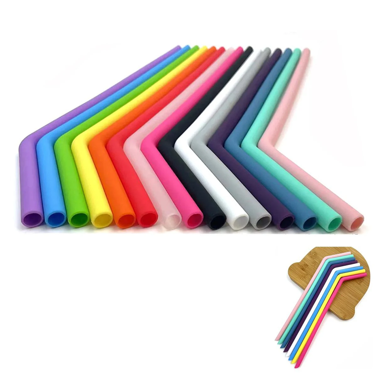 Long Silicone Straw for Cold and Hot Drinks 1
