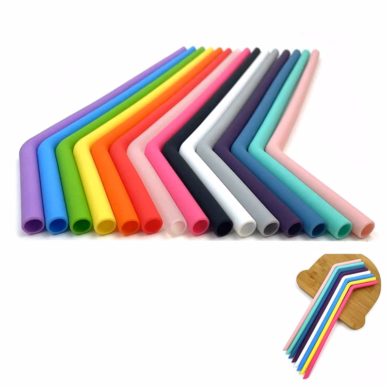 Long Silicone Straw for Cold and Hot Drinks