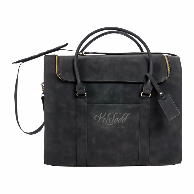 6-Bottle Leather Wine Duffel Bag