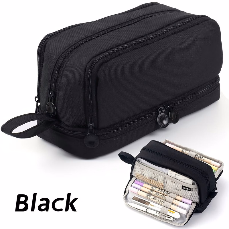 Large Capacity Desk Organizer Pencil Case with Carry Handle for School