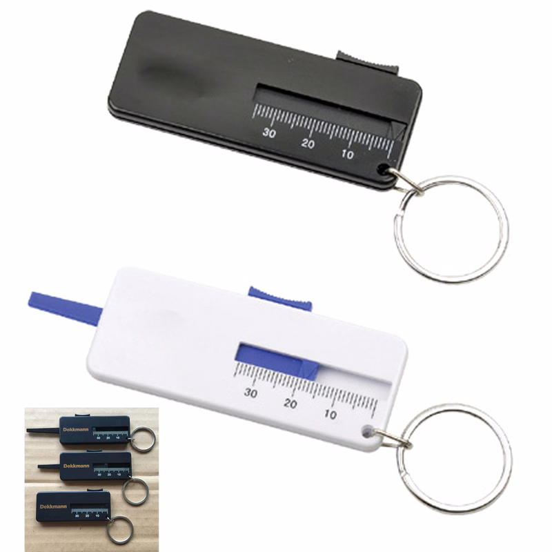 Mini Plastic Tire Tread Depth Gauge with Key Ring
