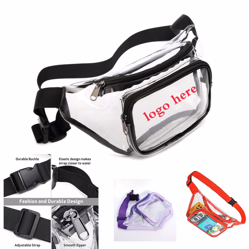 Transparent Dual-Pocket PVC Waist Bag