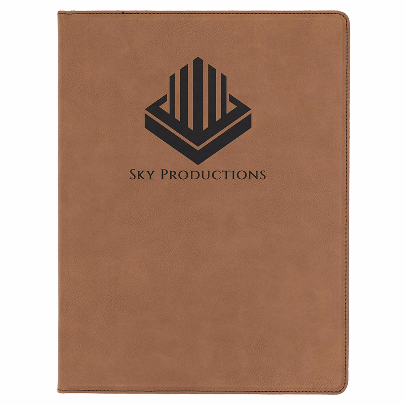 9 1/2" x 12" Laserable Leatherette Portfolio with Notepad