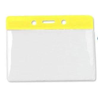 Vinyl Horizontal Top Load Badge Holder (4.10"x 3.5")(Yellow) 1