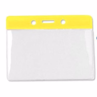 Vinyl Horizontal Top Load Badge Holder (4.10"x 3.5")(Yellow)