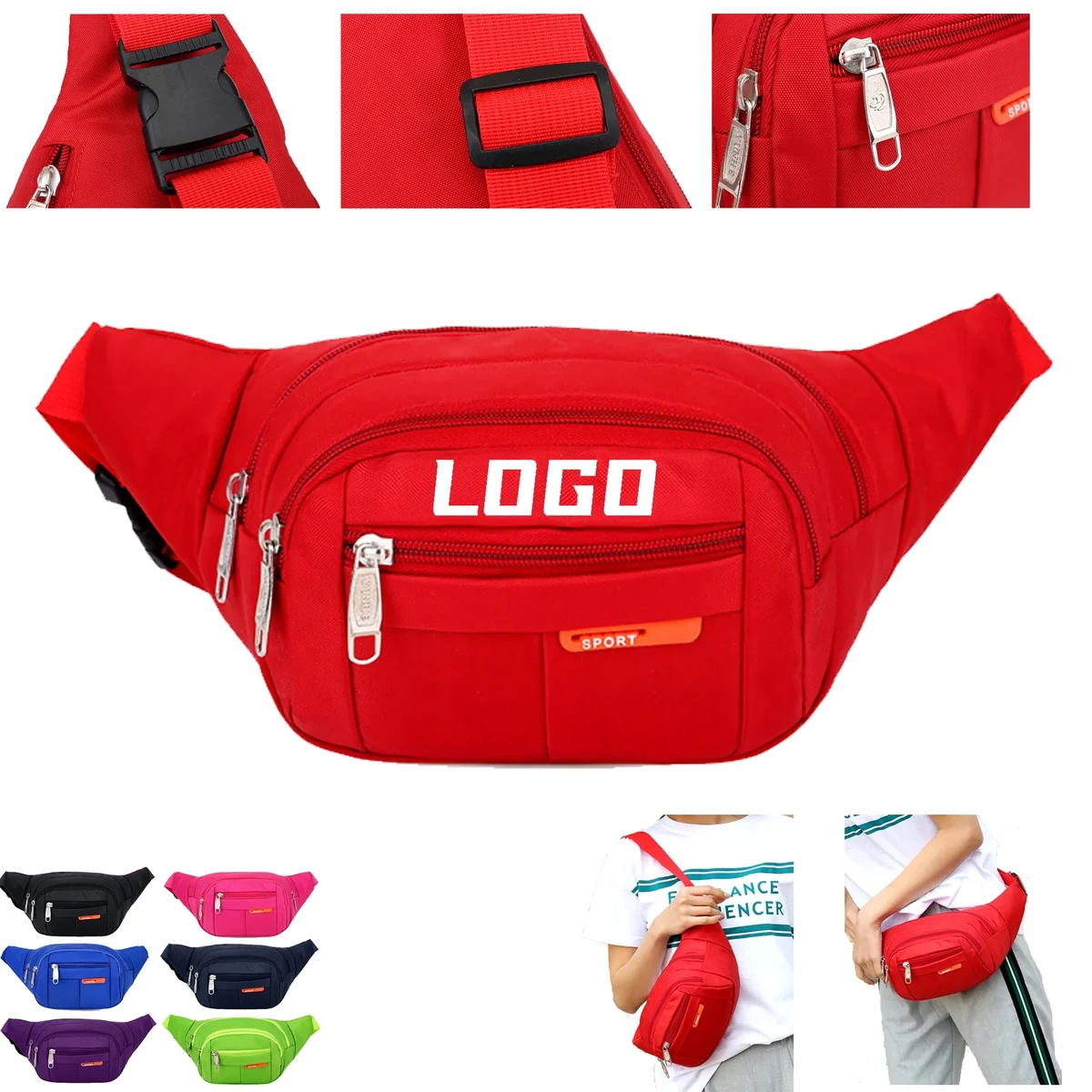 400D Polyester Fanny Pack MOQ50pcs 1