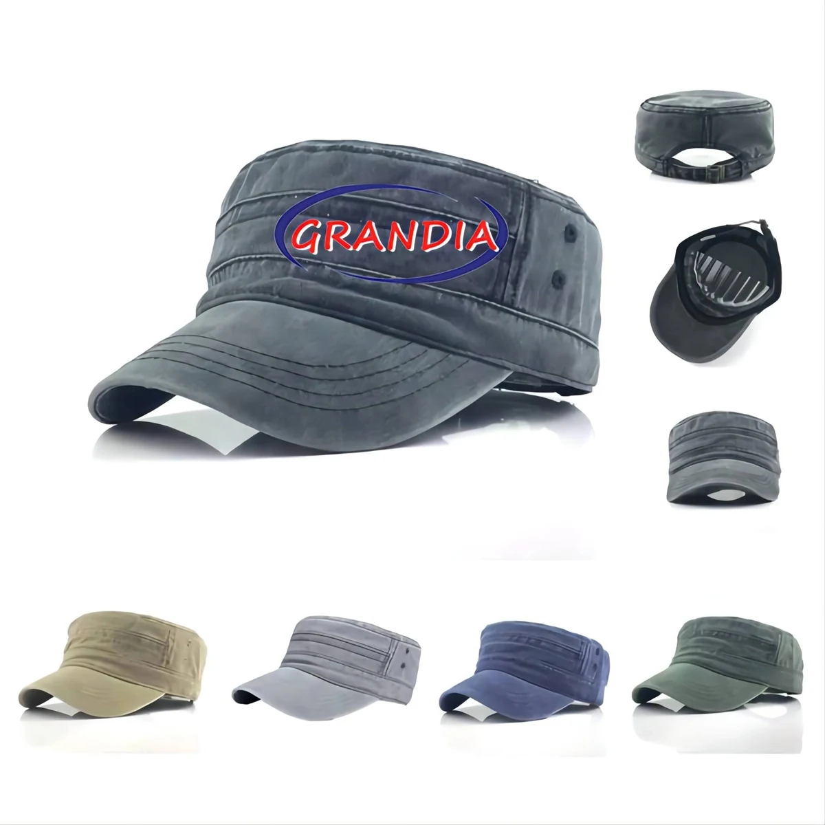 Washed Cotton Cadet Caps 1