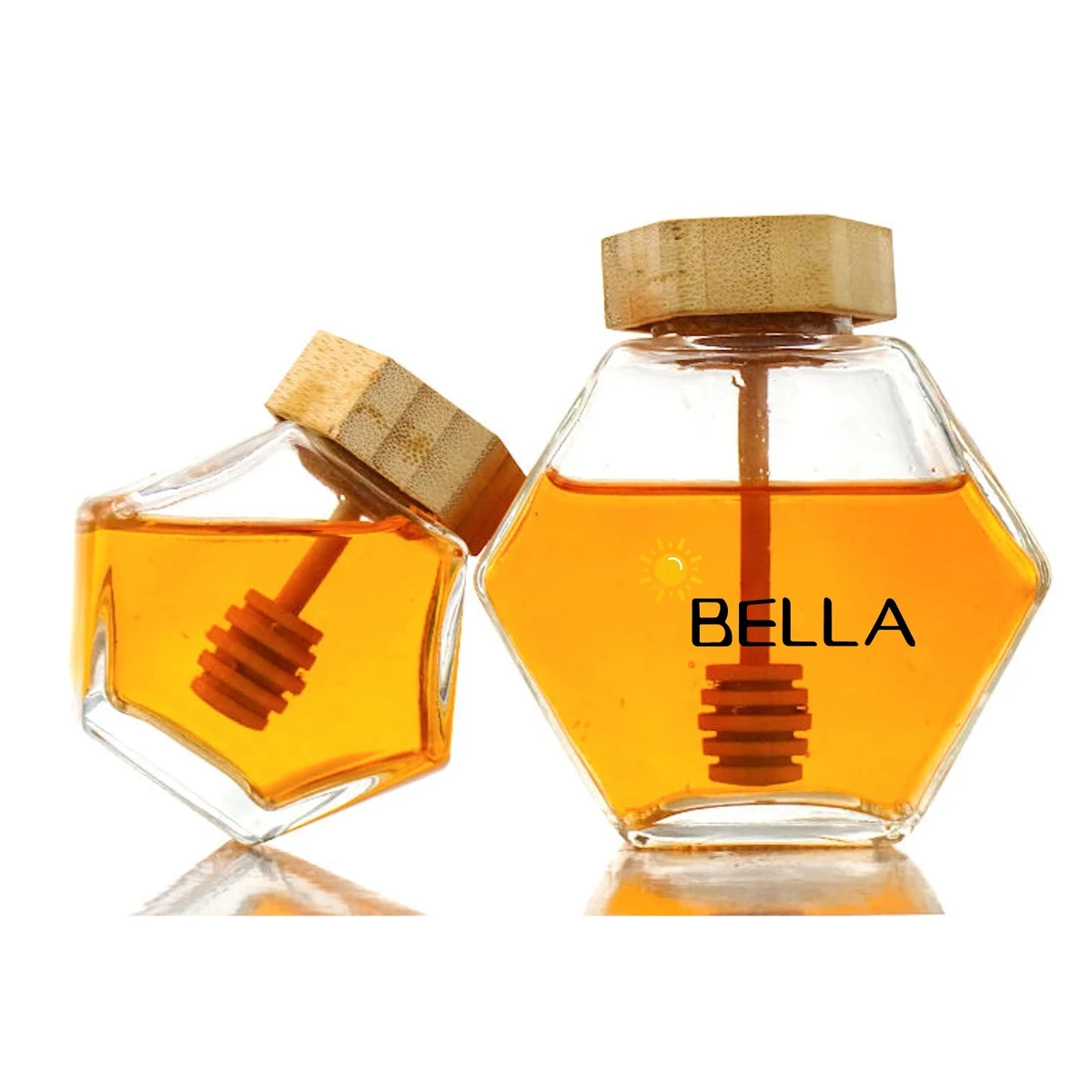 Honey Jar Custom Hexagonal Glass 1