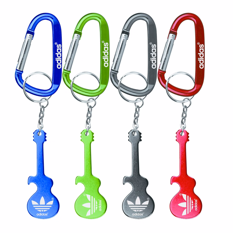 Guitar Shaped Aluminum Bottle Opener with Key Chain & Carabiner