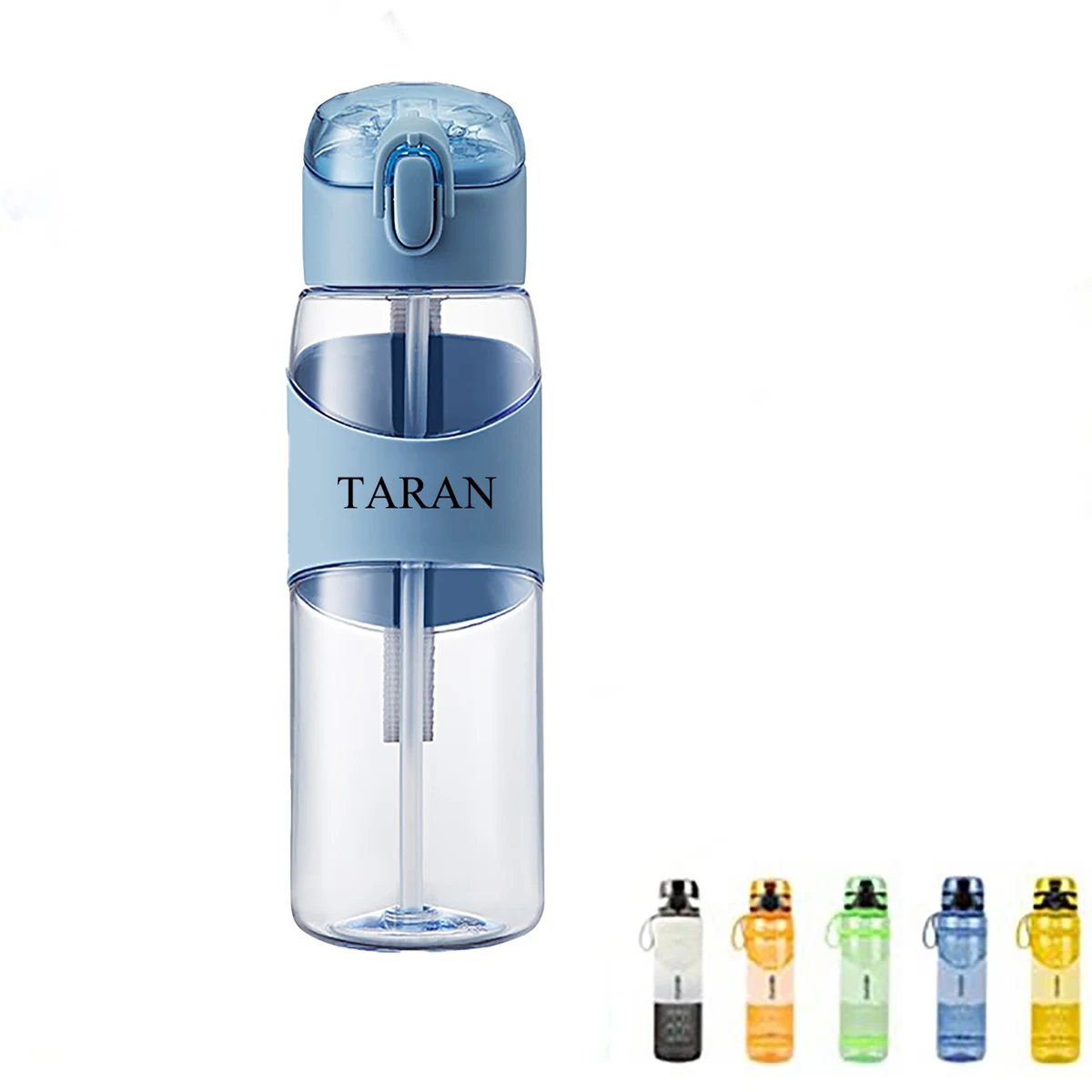 18oz Plastic Water Bottle With Handle Chug Lid & Straw 1