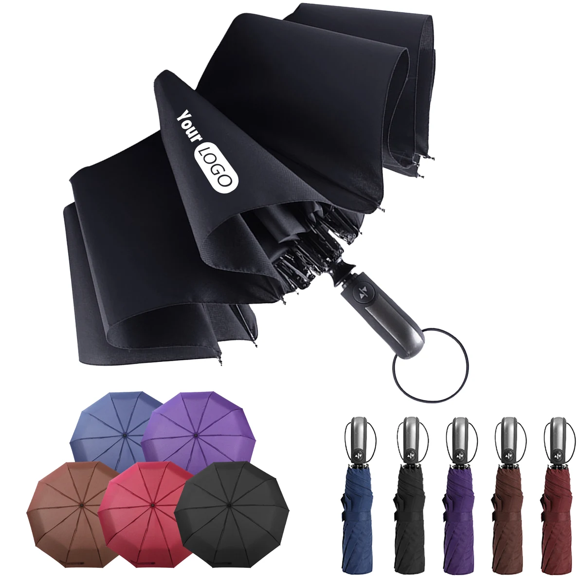 Steel Automatic Three Fold Sunshade Umbrella 1