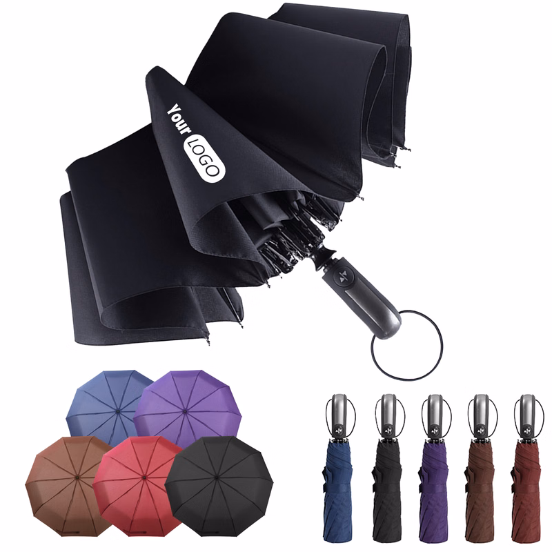 Steel Automatic Three Fold Sunshade Umbrella