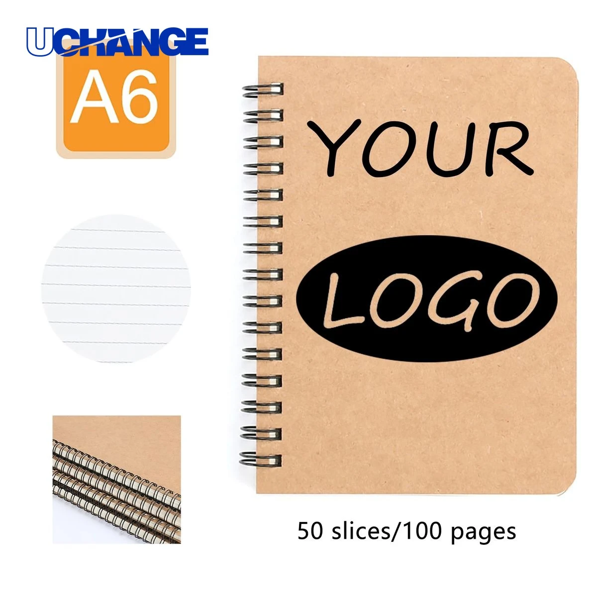 Kraft Paper Spiral Bound Notebook Journal A6 1
