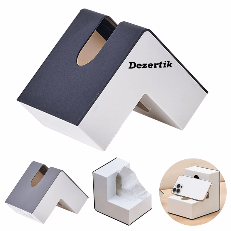 Simple creative style L-shaped tissue box for living room
