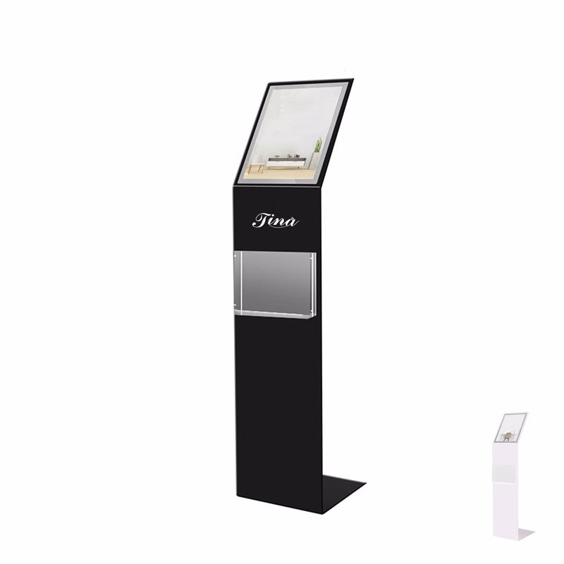 A4 Acrylic Pedestal Sign Holder Floor Stand With Data Box