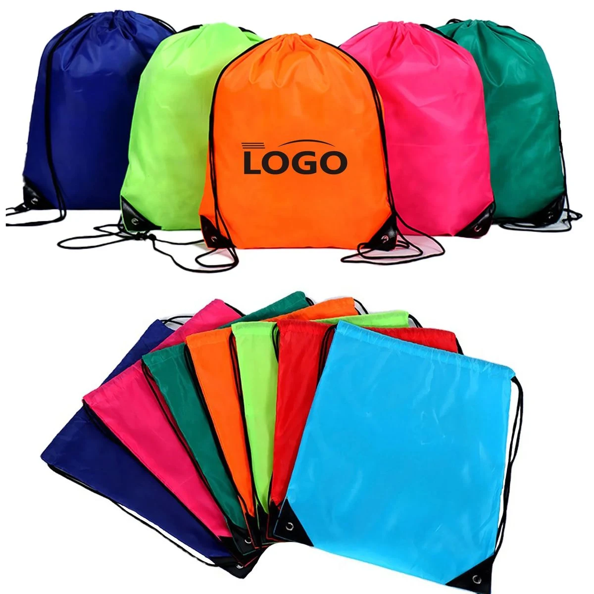Sports Drawstring Backpack Polyester Storage Bag MOQ 50PCS 1