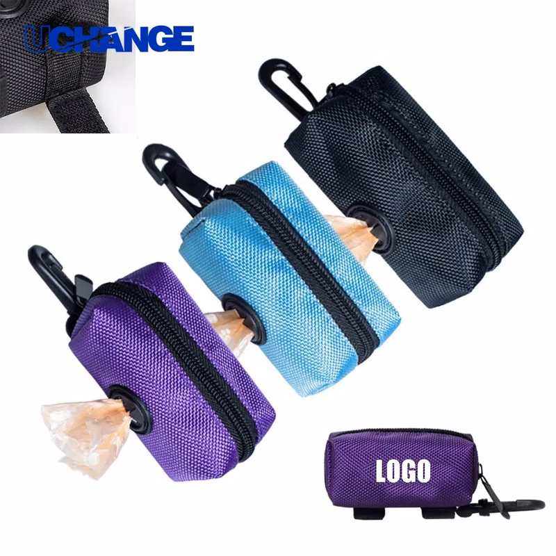 Leash-Mounted Poop Bag Carrier Dispenser