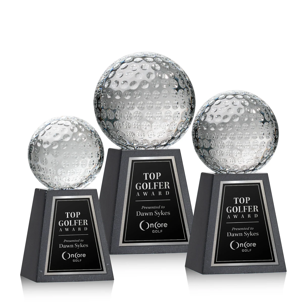 Golf Ball Award on Tall Marble Base 1