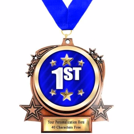 Medallion: 3" Rotating Stars Insert Medal with Met
