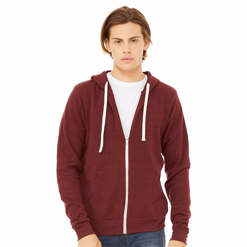 Unisex Triblend Sponge Fleece Full-Zip Hoodie Sweatshirt - 3909