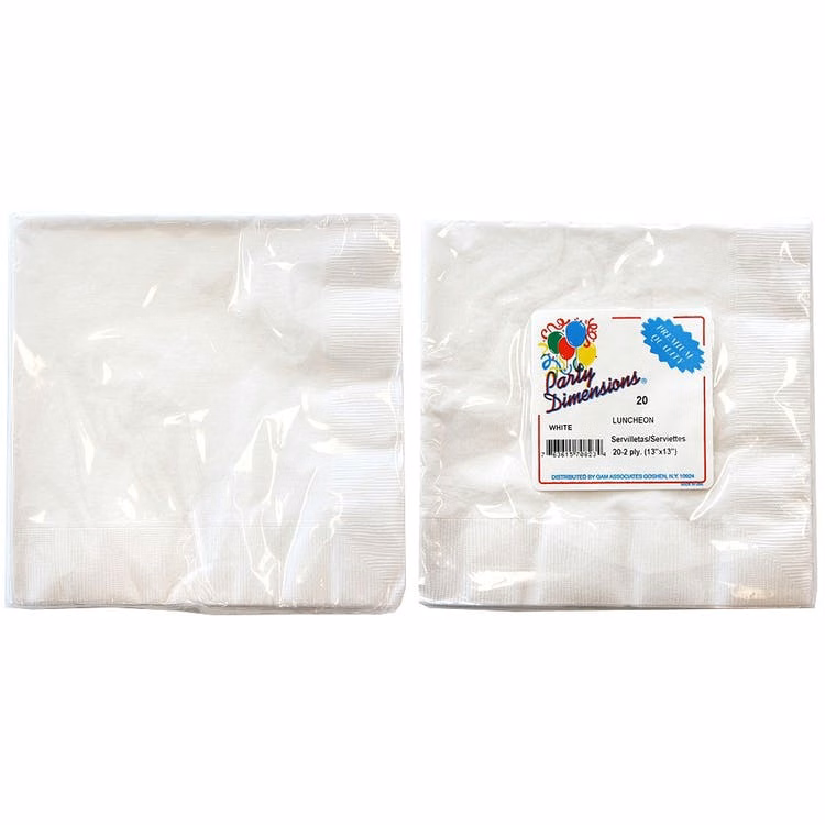 Lunch Napkins - White 20 Pack