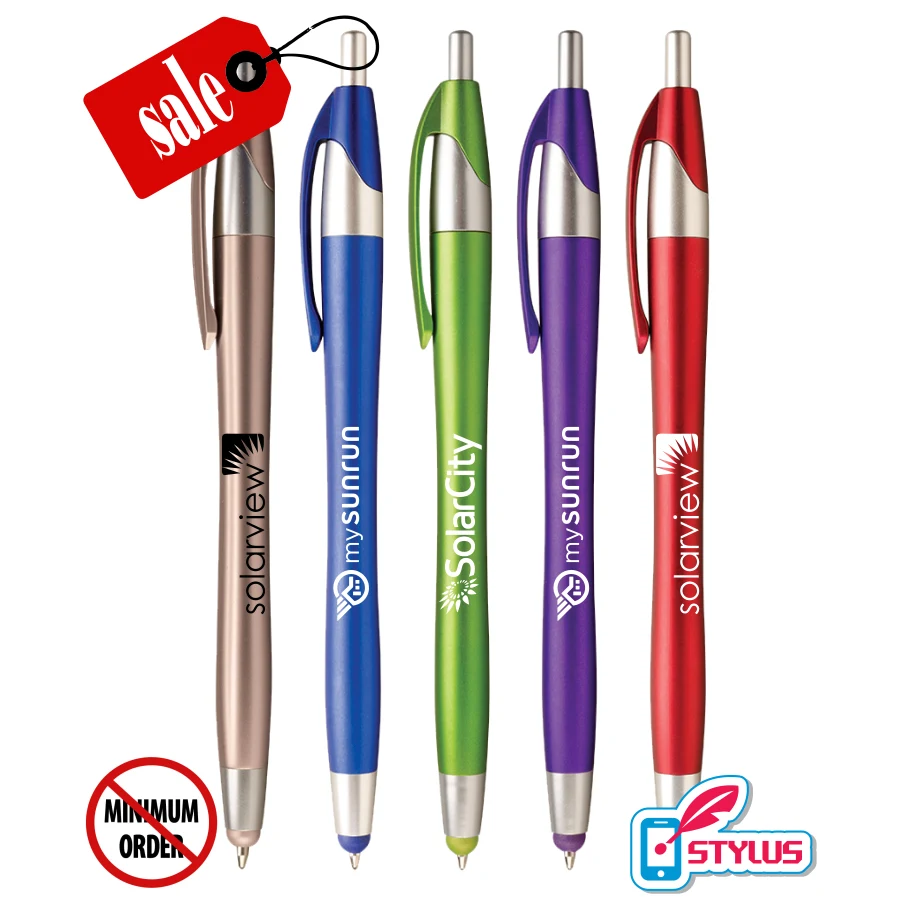 Closeout Spring Colored "Elegant" Stylus Click Pen - No Minimum 1