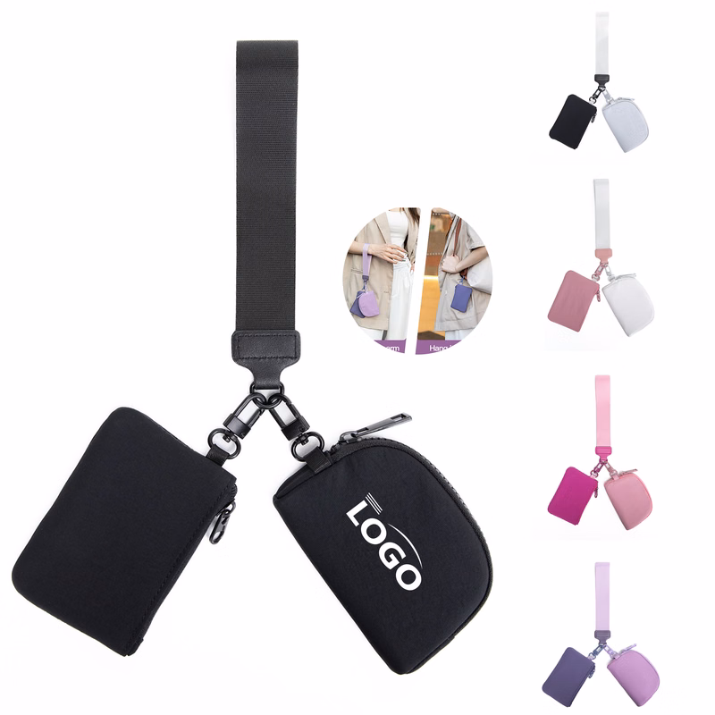 Compact Nylon Wrist Bag for Cards and Cash