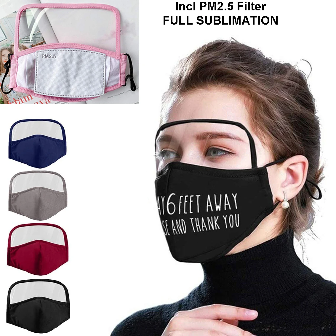 ClearView Smile PM2.5 Mask — Gilded Geo Pink 1