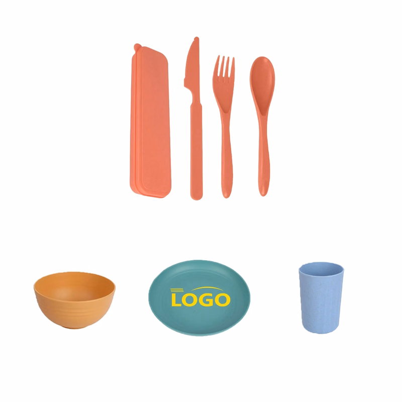 Eco-Friendly Wheat Straw Flatware Set Biodegradable