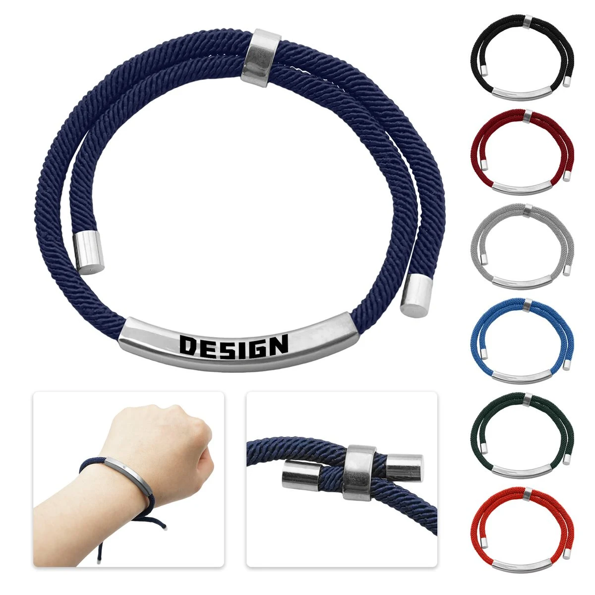 Adjustable Stainless Steel Cord Bracelet 1