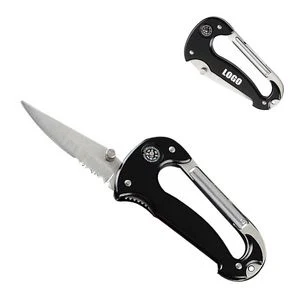 Carabiner Serrated Knife With Builtin Compass 1