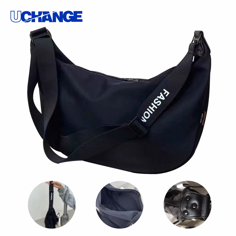 Nylon Wide-Strap Crossbody Bag Large-Capacity Urban Carry