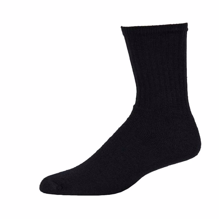 Crew Sports Socks - Black Size 9-11 4 Pack