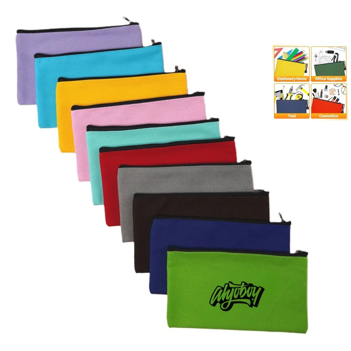 Multi-Purpose Canvas Pencil Pouch Travel Makeup Bag 1