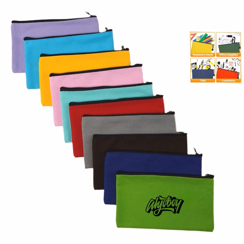 Multi-Purpose Canvas Pencil Pouch Travel Makeup Bag