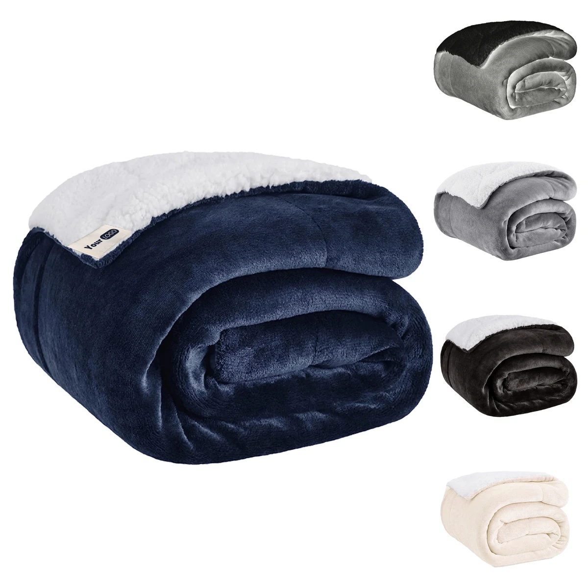 Polyester Dual-Layered Fleece Blanket With Sherpa Backing For Cozy Nights 1