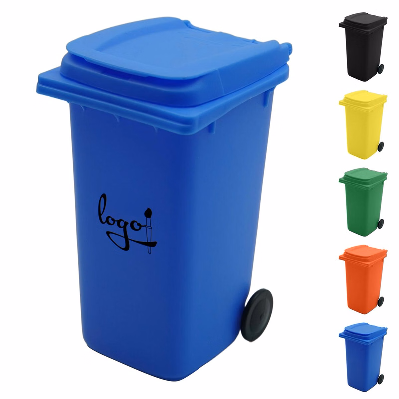 Mini Trash Can Desktop Pen Holder