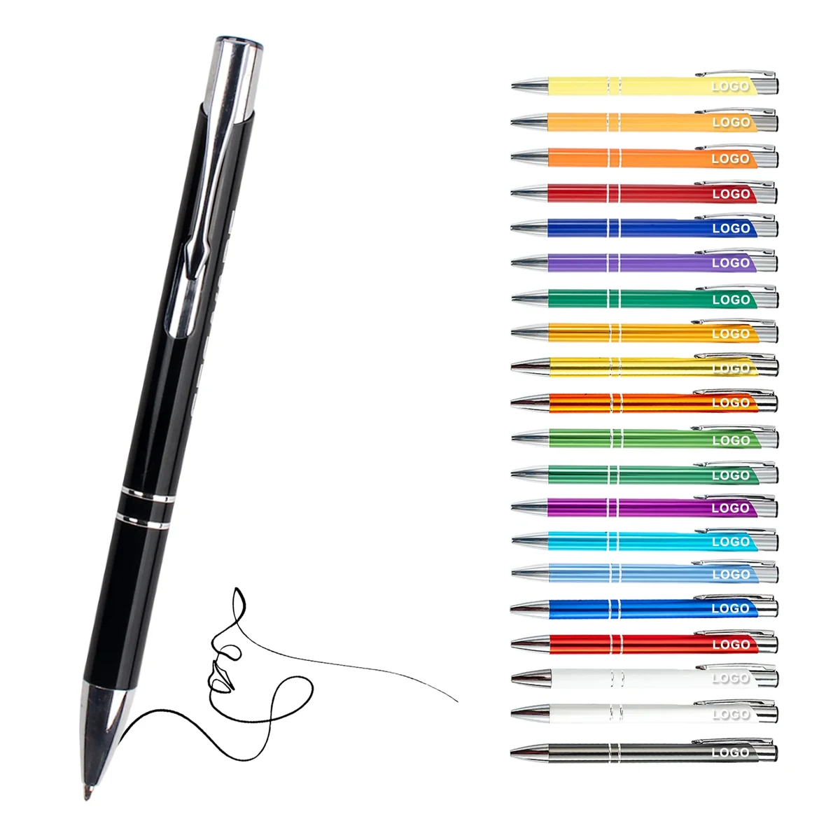 Matte Finish Aluminum Ballpoint Pen with Logo 1