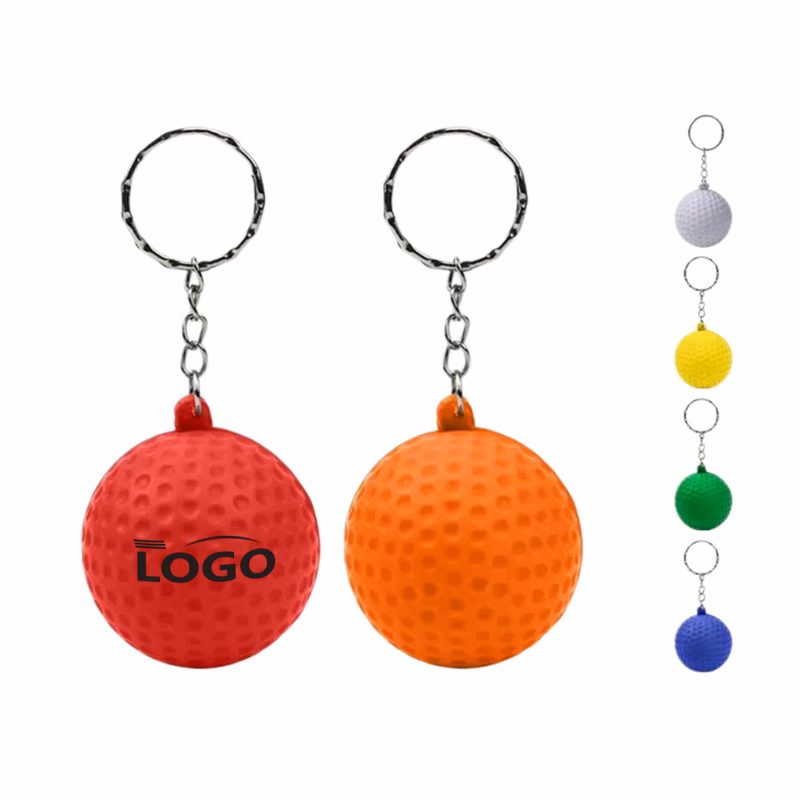 Soft PU Foam Golf Ball Shaped Key Chain