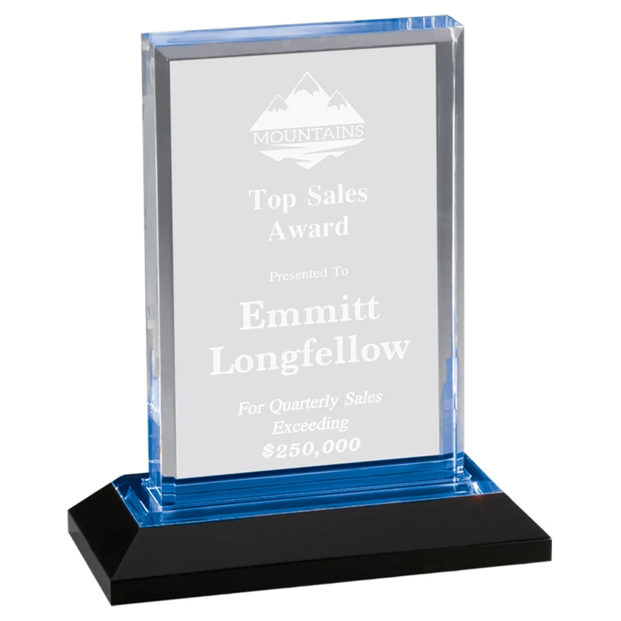 5" X 7" Blue Beveled Impress Acrylic Award 1